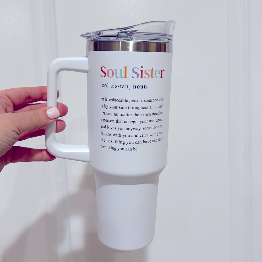 40oz White Soul Sister Travel Mug